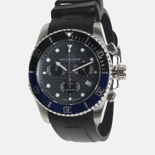 Christopher Duchamp Chronograph Black Men's Watch New