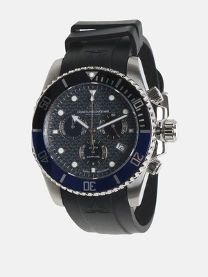 Christopher Duchamp Chronograph Black Men's Watch New