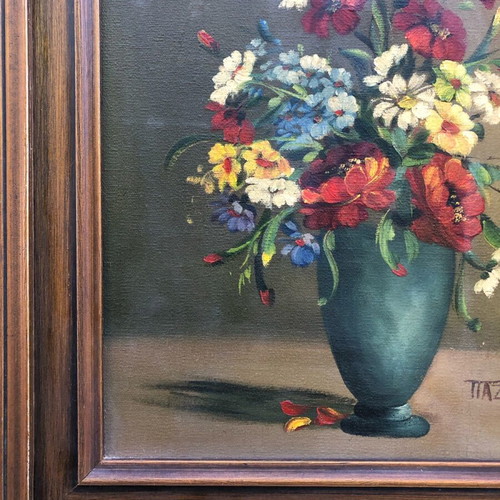 Painting on canvas 50+ years old with wooden frame like new