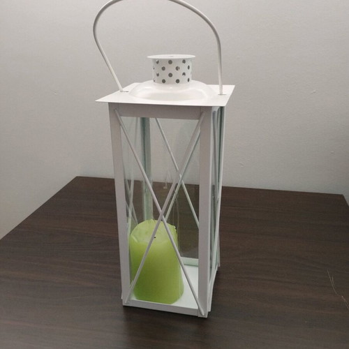 White metal table lantern like new