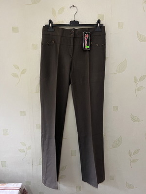 A-Style Gray Women's Straight Pants New, Thin Summer Fabric