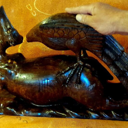 Antique Black Forest Woodcarving Console Used, Brienz Style, 1890–1910