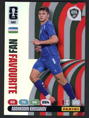 2026 Panini World Cup Adrenalyn XL #502 Khusanov Fan Favorite like new