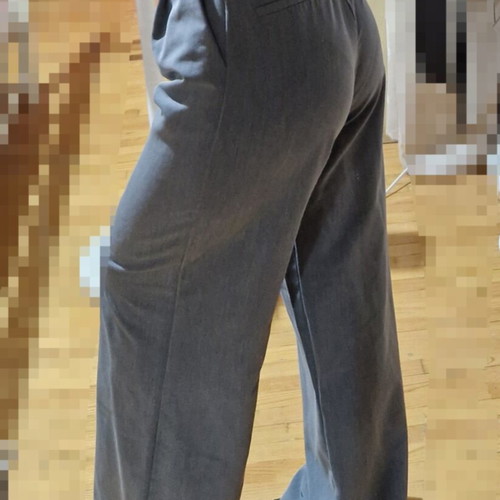 Gray office pants XS like new, high waist, wide leg