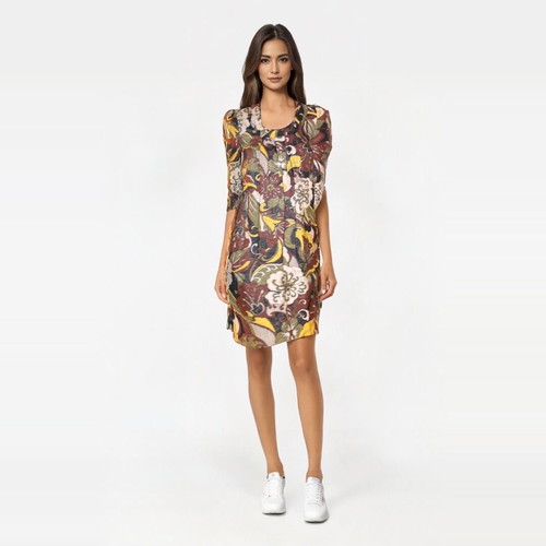 H&M premium dress with multicolored baroque floral print like new