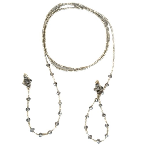 Long laritat necklace 4 in 1 made to order, silver