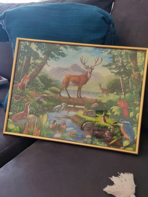 Puzzle frame with animals used