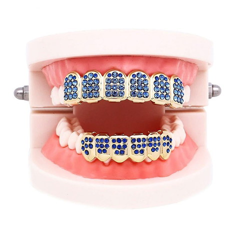 Grillz Blue Bling Bling new hip-hop set