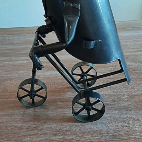Retro metal handmade bottle holder new