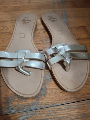 Envie Silver Leather Sandals Size 41 New