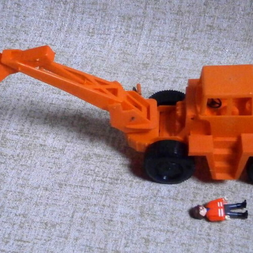 Plastic vintage excavator new rare functional toy