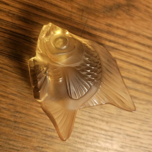 Lalique France crystal fish like new, pack of 8, multicolor