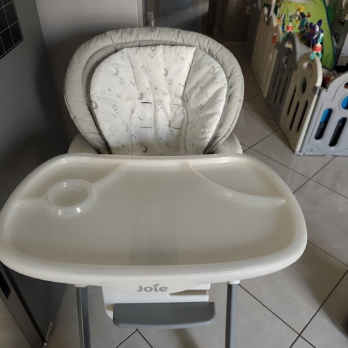 Joie baby high chair, white and grey