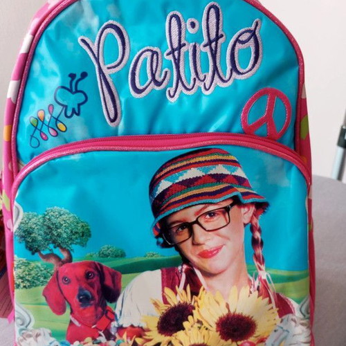 Patito Feo Patty school backpack, turquoise and fuchsia