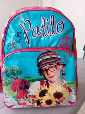 Patito Feo Patty school backpack, turquoise and fuchsia