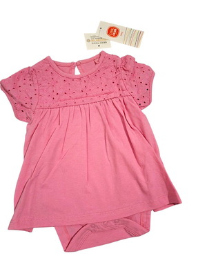 Cool club pink baby dress bodysuit size 62 for 1-3 months, new