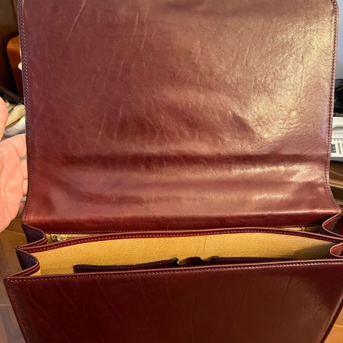 Bianchi leather briefcase new, burgundy