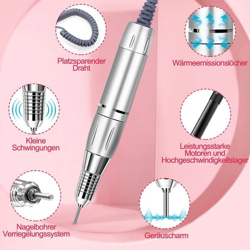 Electric Nail Drill with Pedal 35000 RPM Digital Display New