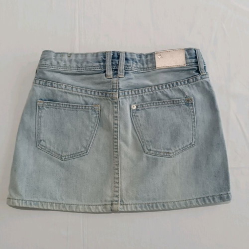 Mayoral kids set blouse with back transparency and H&M denim skirt 7-8 years like new