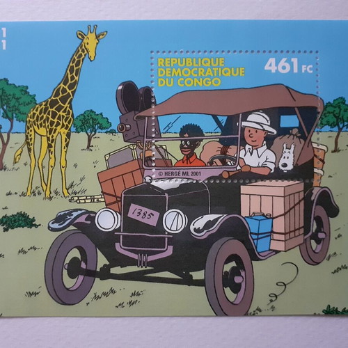 Tintin in Congo Stamp Sheet Block Set MNH 1931-2001 Congo & Belgium