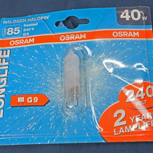 Halogen lamp G9 40W new, 460lm, 1500h