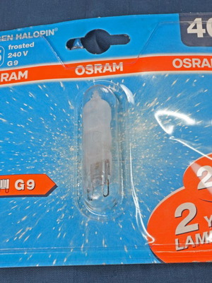 Halogen lamp G9 40W new, 460lm, 1500h