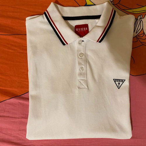 Guess white polo shirt new, size Large to Medium