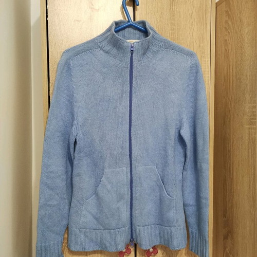 Knitted unisex cardigan like new, blue, size L