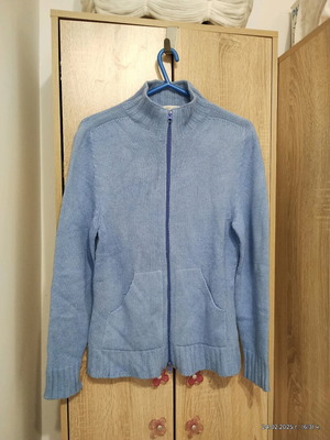 Knitted unisex cardigan like new, blue, size L
