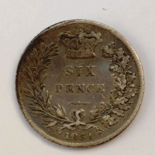 Silver sixpence coin Great Britain