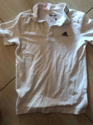 Adidas kids polo shirt like new, white, size 9-10