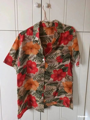 Vintage summer unisex shirt with flowers Small used