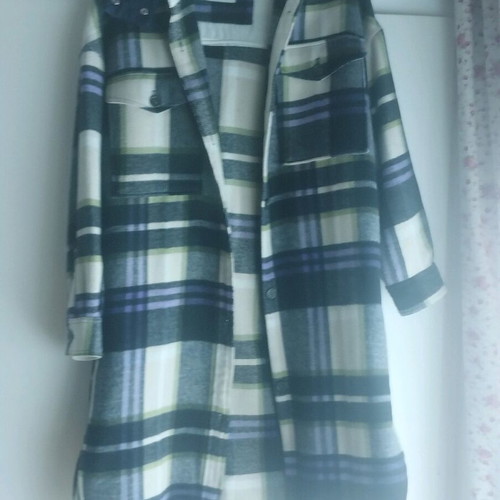 Zara checked coat light like new with detachable hood