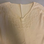 Thin pullover used, beige with beads