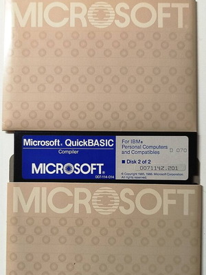 5.25" Floppy Disks Microsoft QuickBasic Compiler and IBM Diagnostics like new