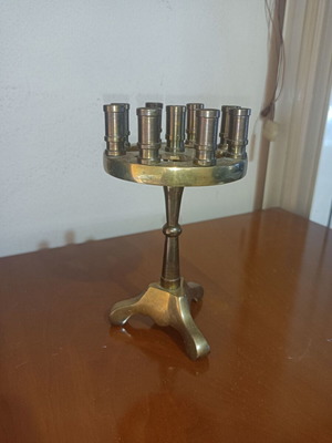Vintage brass church candle holder with 9 positions used