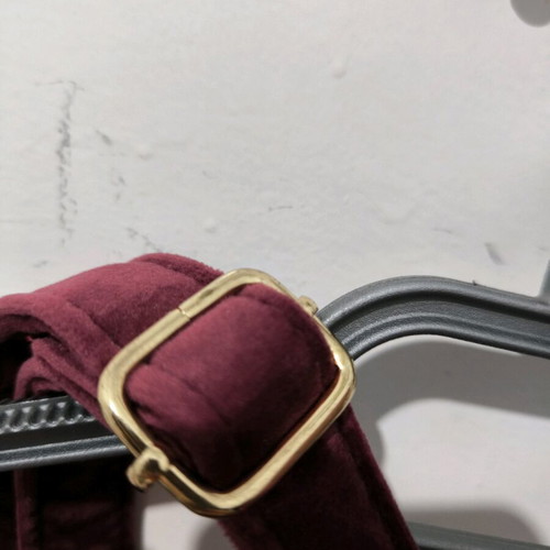 Velvet backpack like new, burgundy with multicolor fur