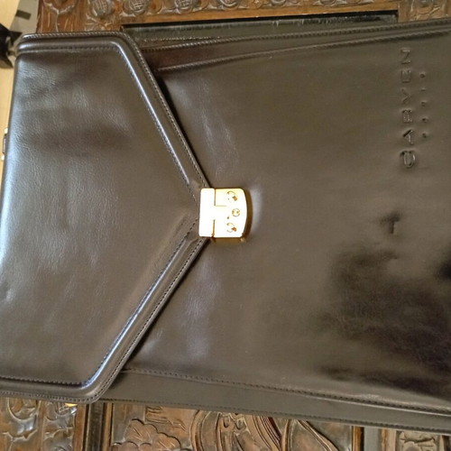 Leather briefcase new, black, brand CARNEN Paris