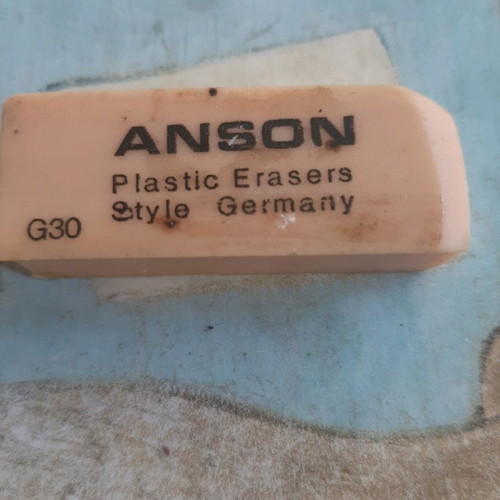 Vintage sharpener and erasers used, set