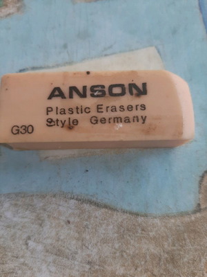 Vintage sharpener and erasers used, set