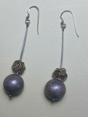 Handmade dangling earrings new with silver