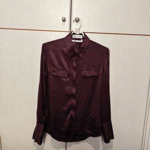 Shiny Zara shirt new, burgundy, size M