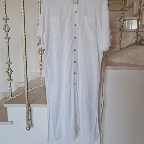 White midi shirt dress, size XXL