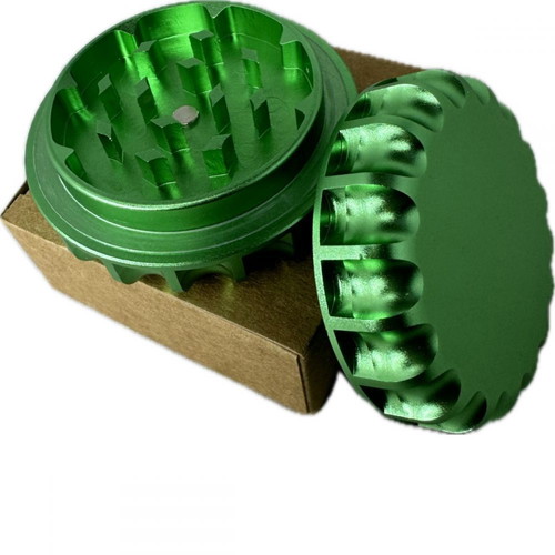 Metallic magnetic grinder green 60x28mm new
