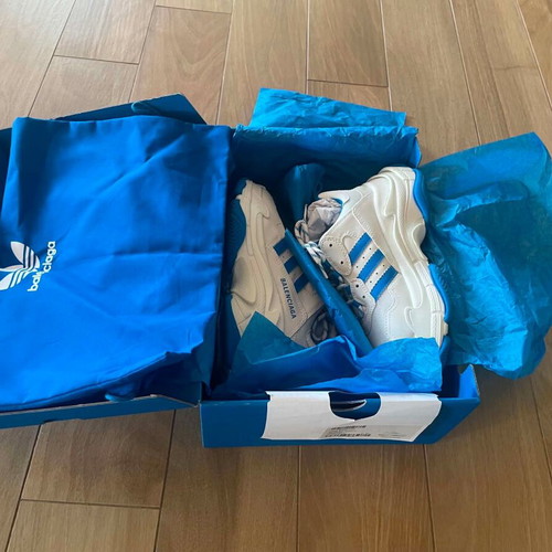 Balenciaga x Adidas Triple S sneakers like new, white and blue, size 41