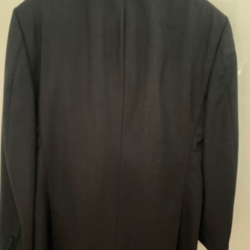 Men's suit wool summer dark blue size 46 with two blue ties like new