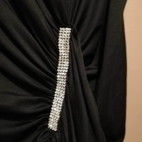 Plus size black maxi evening dress new with rhinestone detail