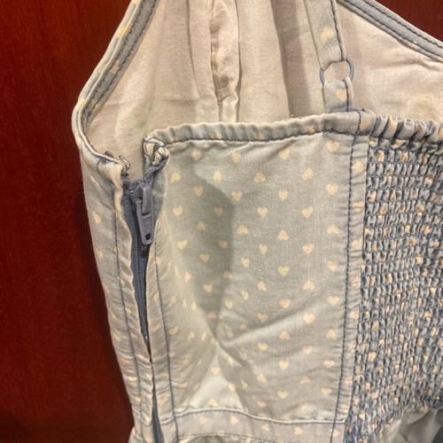 Naf Naf mini dress like new, blue with white hearts