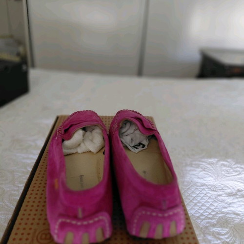 Leather moccasins used fuchsia size 39