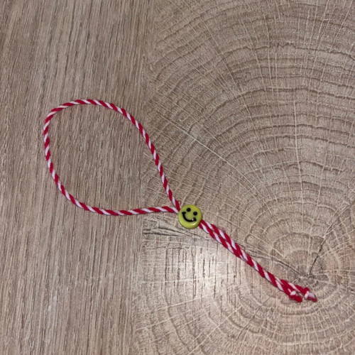 Martaki with smiley handmade like new, white and red